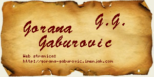 Gorana Gaburović vizit kartica